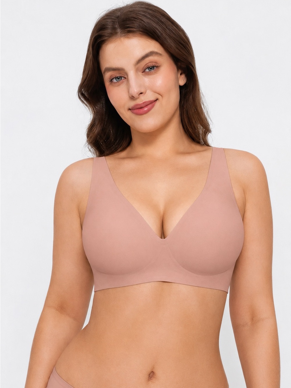 Popilush Seamless Wireless
Jelly Comfort Plunge Bra NWT Size Large